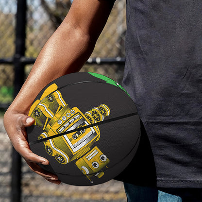 Vintage Robot Pattern Print Basketball
