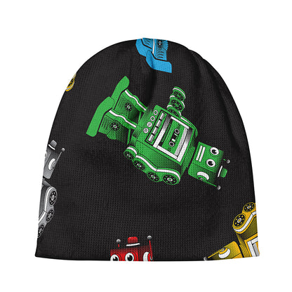 Vintage Robot Pattern Print Beanie
