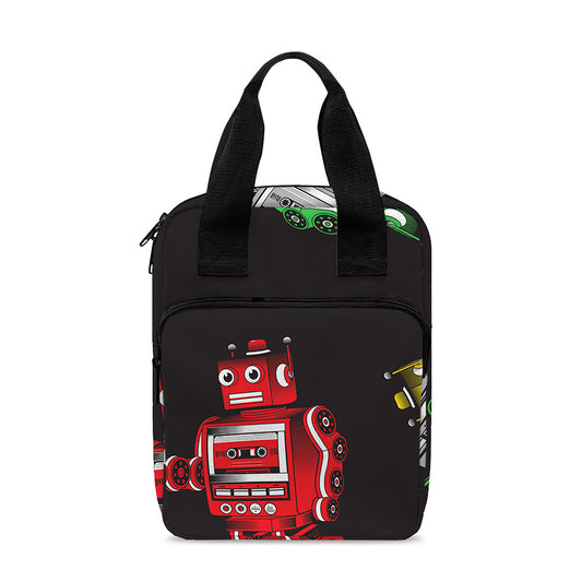 Vintage Robot Pattern Print Bible Tote Bag