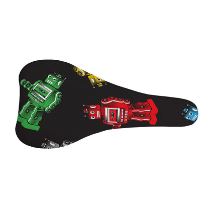 Vintage Robot Pattern Print Bicycle Seat Cover