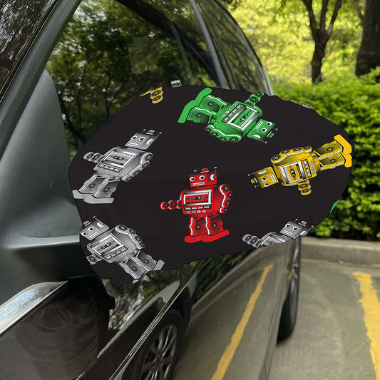 Vintage Robot Pattern Print Car Side Mirror Covers