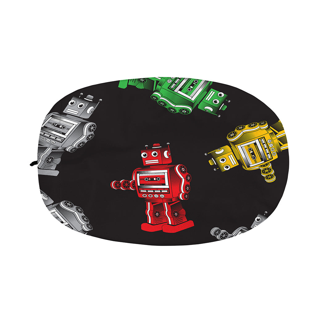 Vintage Robot Pattern Print Car Side Mirror Covers