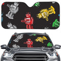 Vintage Robot Pattern Print Car Windshield Sun Shade