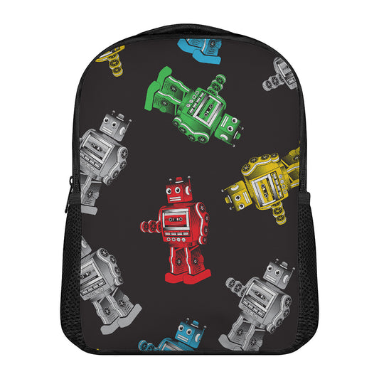 Vintage Robot Pattern Print Casual Backpack