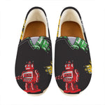 Vintage Robot Pattern Print Casual Shoes