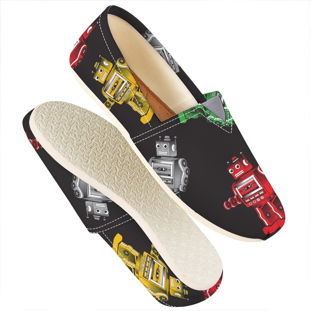 Vintage Robot Pattern Print Casual Shoes