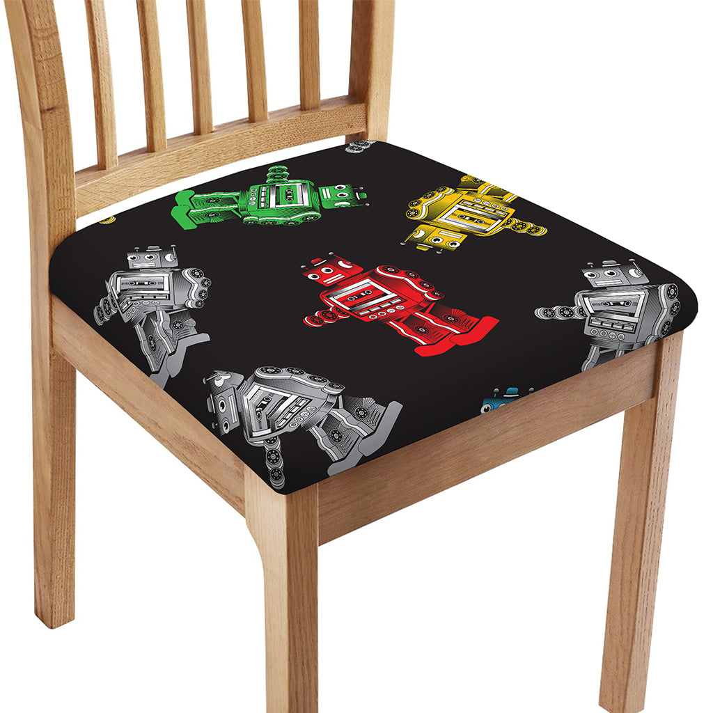 Vintage Robot Pattern Print Chair Cushion Cover