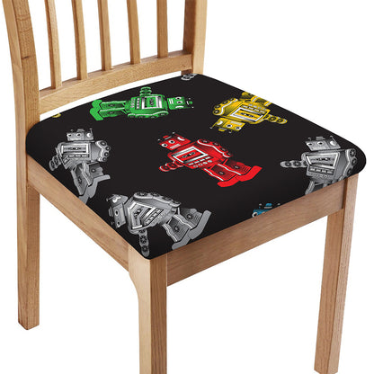 Vintage Robot Pattern Print Chair Cushion Cover