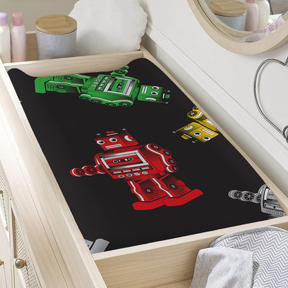 Vintage Robot Pattern Print Changing Pad Cover