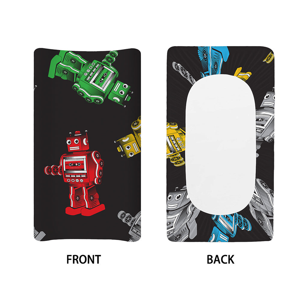 Vintage Robot Pattern Print Changing Pad Cover