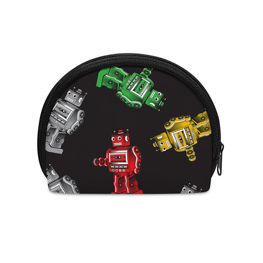Vintage Robot Pattern Print Coin Purse