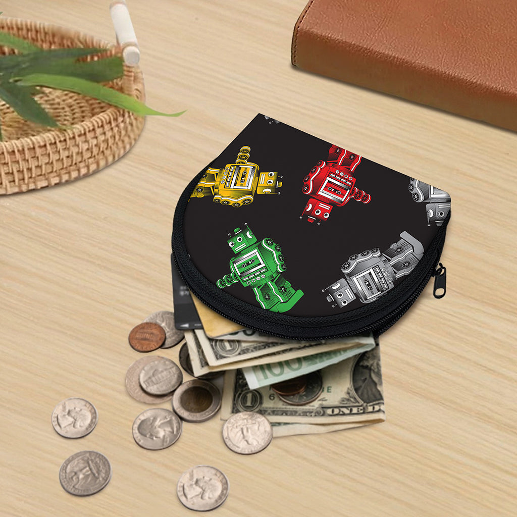 Vintage Robot Pattern Print Coin Purse