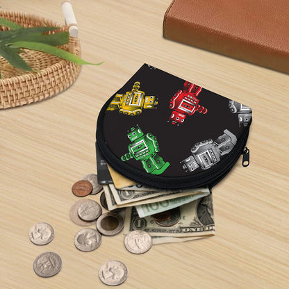 Vintage Robot Pattern Print Coin Purse