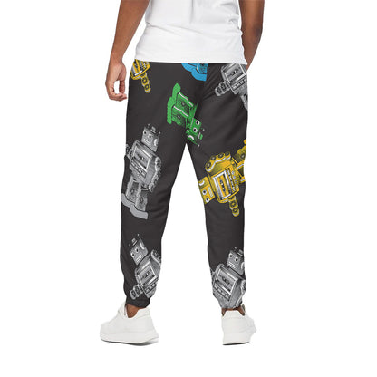 Vintage Robot Pattern Print Cotton Pants