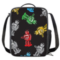 Vintage Robot Pattern Print Crossbody Lunch Bag