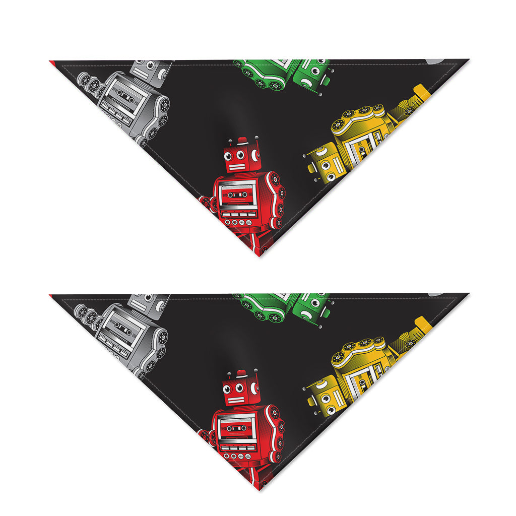 Vintage Robot Pattern Print Dog Bandana