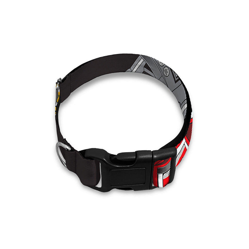 Vintage Robot Pattern Print Dog Collar
