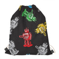 Vintage Robot Pattern Print Drawstring Bag