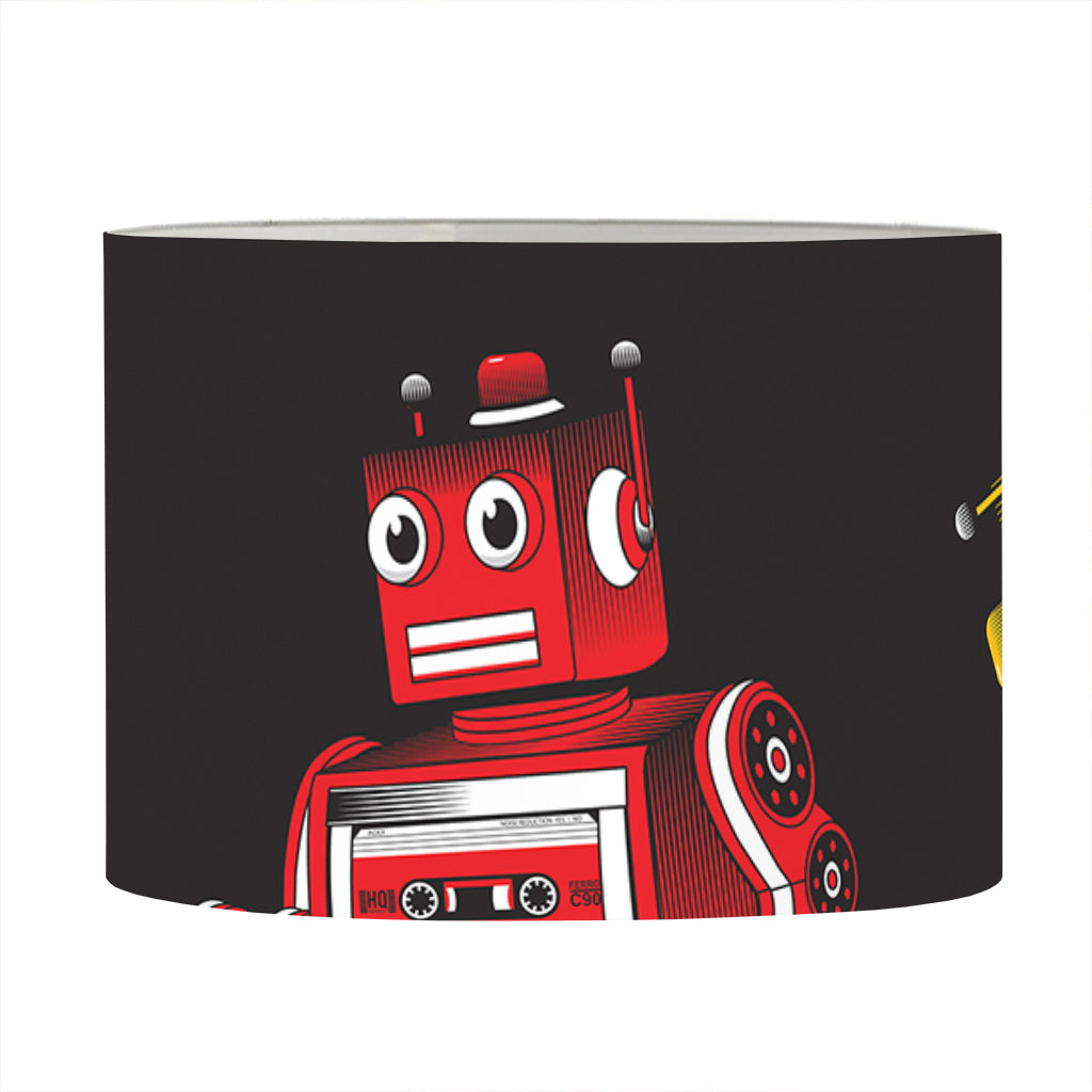 Vintage Robot Pattern Print Drum Lamp Shade