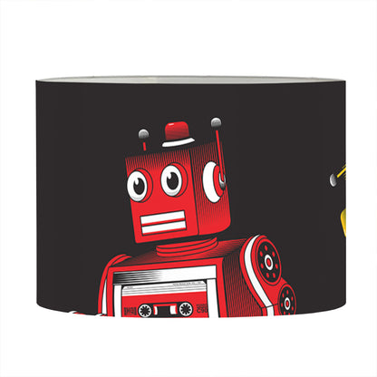 Vintage Robot Pattern Print Drum Lamp Shade