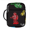 Vintage Robot Pattern Print Front Pocket Bible Bag