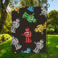 Vintage Robot Pattern Print Garden Flag