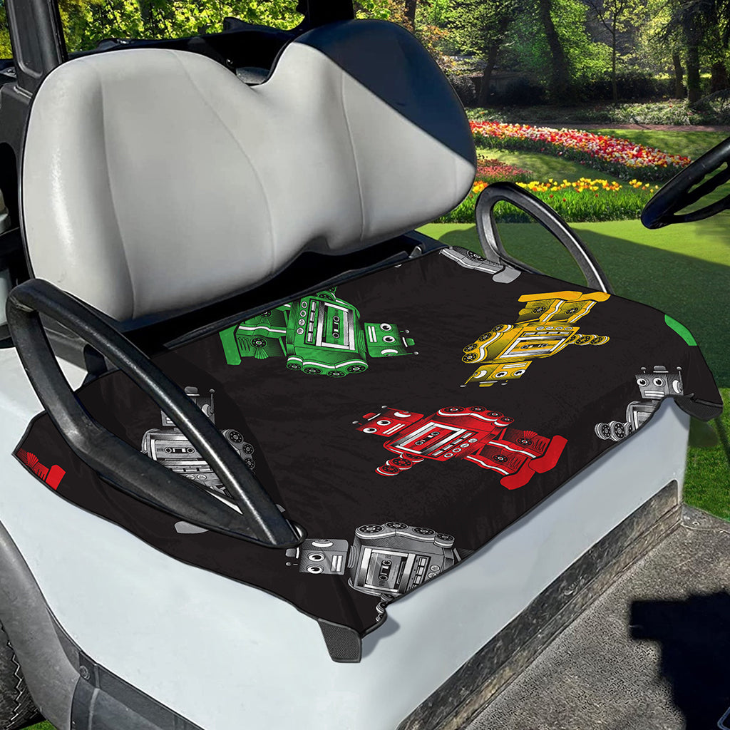 Vintage Robot Pattern Print Golf Cart Seat Cover