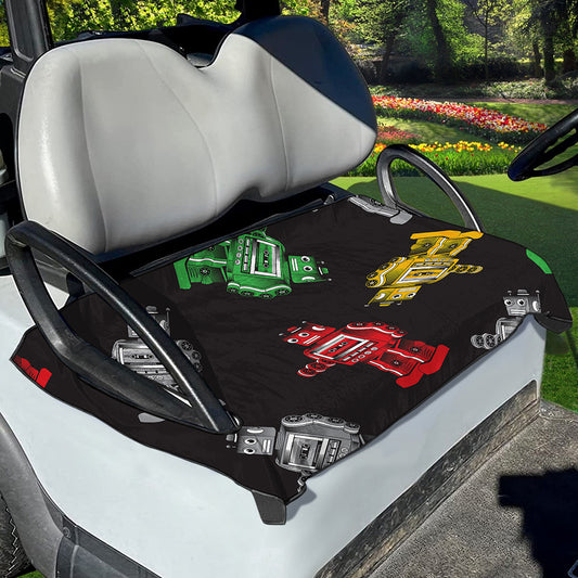 Vintage Robot Pattern Print Golf Cart Seat Cover