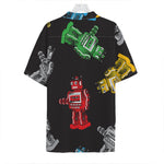 Vintage Robot Pattern Print Hawaiian Shirt