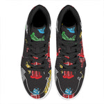 Vintage Robot Pattern Print High Top Leather Sneakers