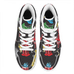 Vintage Robot Pattern Print High Top Leather Sneakers