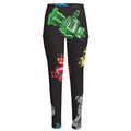 Vintage Robot Pattern Print High-Waisted Pocket Leggings
