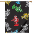 Vintage Robot Pattern Print House Flag