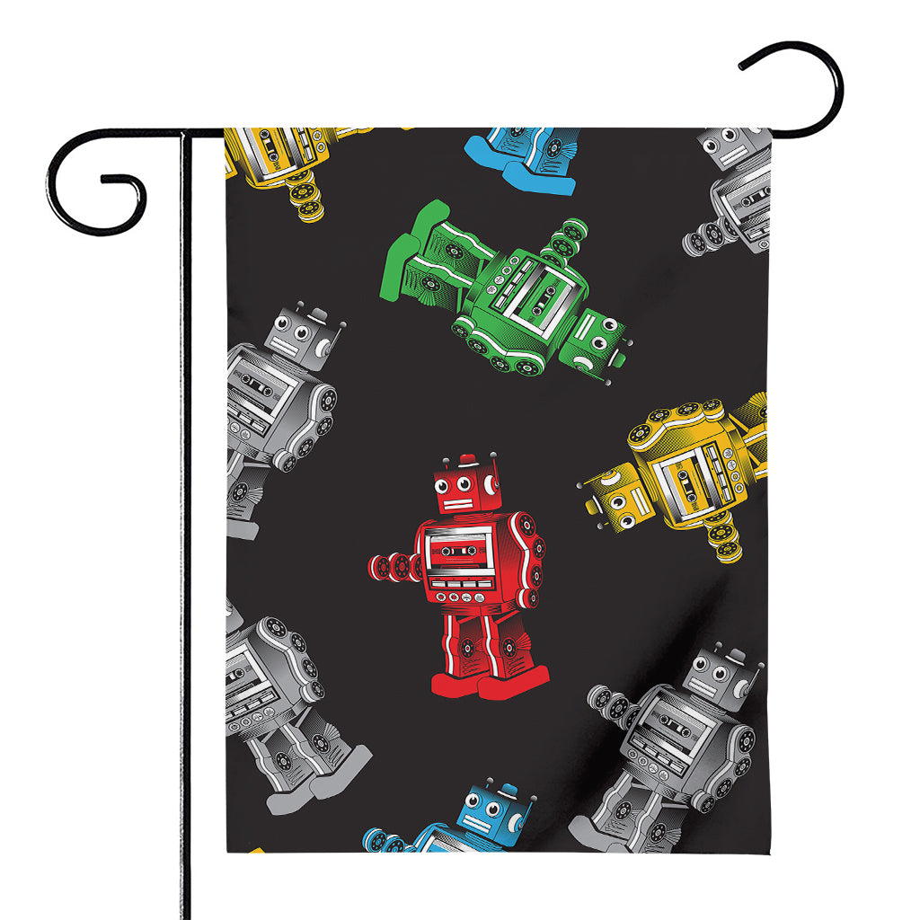 Vintage Robot Pattern Print House Flag