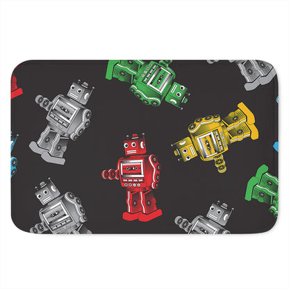 Vintage Robot Pattern Print Indoor Door Mat