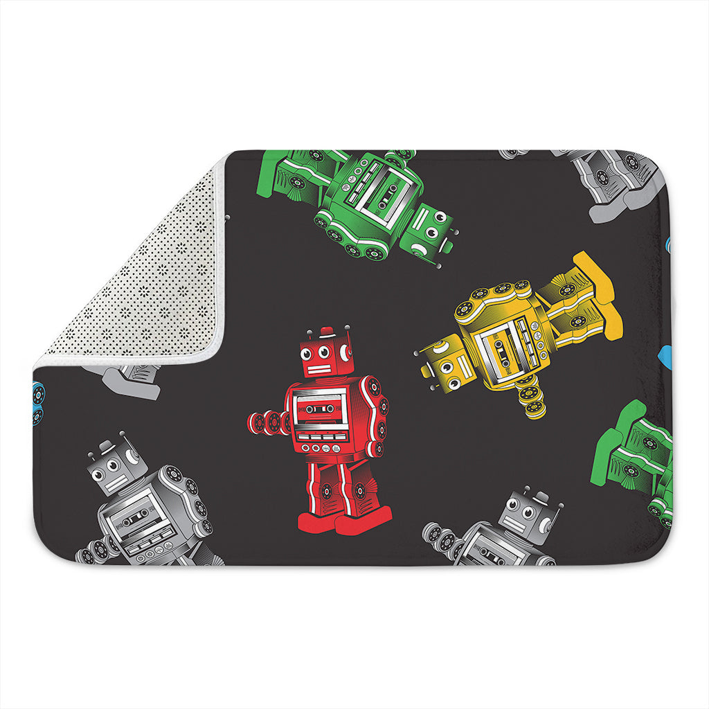 Vintage Robot Pattern Print Indoor Door Mat