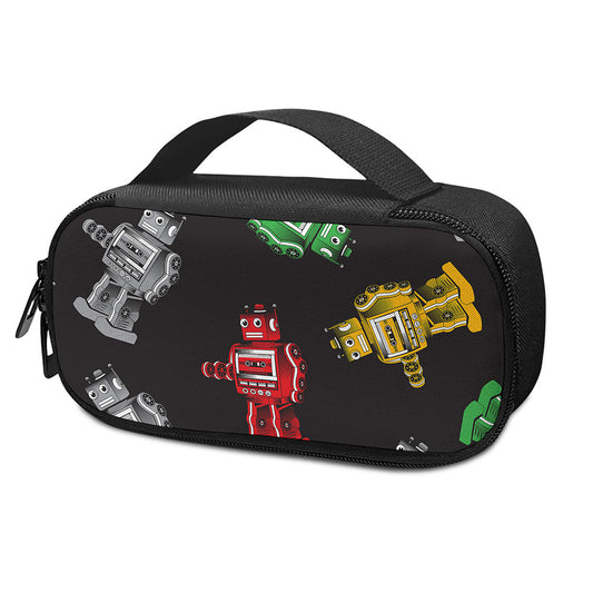 Vintage Robot Pattern Print Insulin Cooler Travel Case
