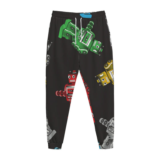 Vintage Robot Pattern Print Jogger Pants