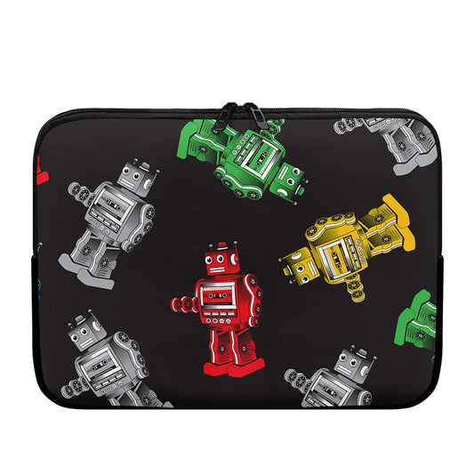 Vintage Robot Pattern Print Laptop Sleeve