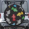Vintage Robot Pattern Print Leather Spare Tire Cover