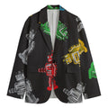 Vintage Robot Pattern Print Men's Blazer