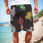 Vintage Robot Pattern Print Men's Cargo Shorts