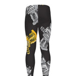 Vintage Robot Pattern Print Men's leggings