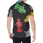 Vintage Robot Pattern Print Men's Shirt