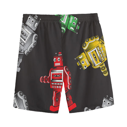 Vintage Robot Pattern Print Men's Sports Shorts
