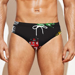 Vintage Robot Pattern Print Men's Swim Briefs