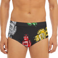 Vintage Robot Pattern Print Men's Triangle Swim Briefs