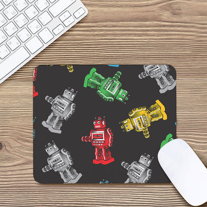 Vintage Robot Pattern Print Mouse Pad