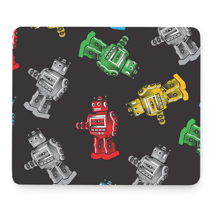 Vintage Robot Pattern Print Mouse Pad