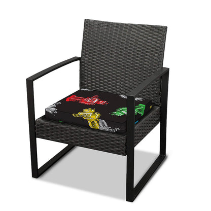 Vintage Robot Pattern Print Outdoor Seat Cushion Cover